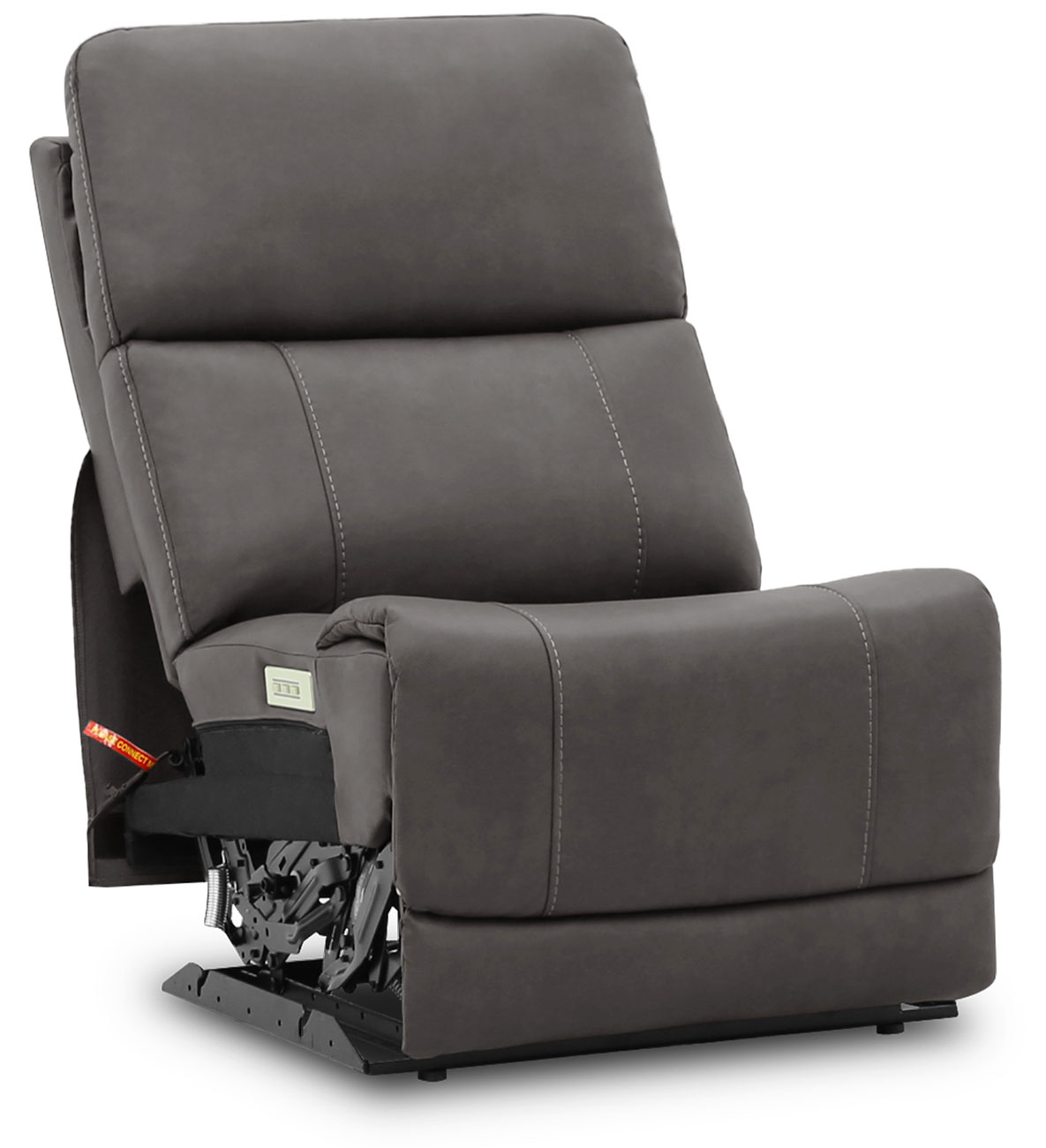 Flexsteel Carter Armless Power Recliner with Power Headrest and Lumbar in Smoke Fabric