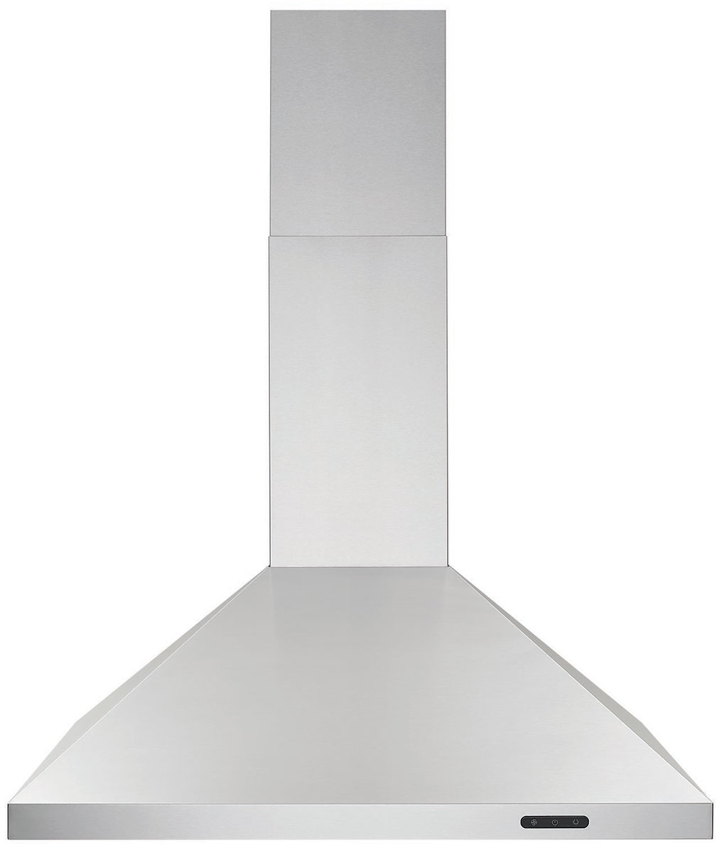 Front of hood in Stainless Steel.