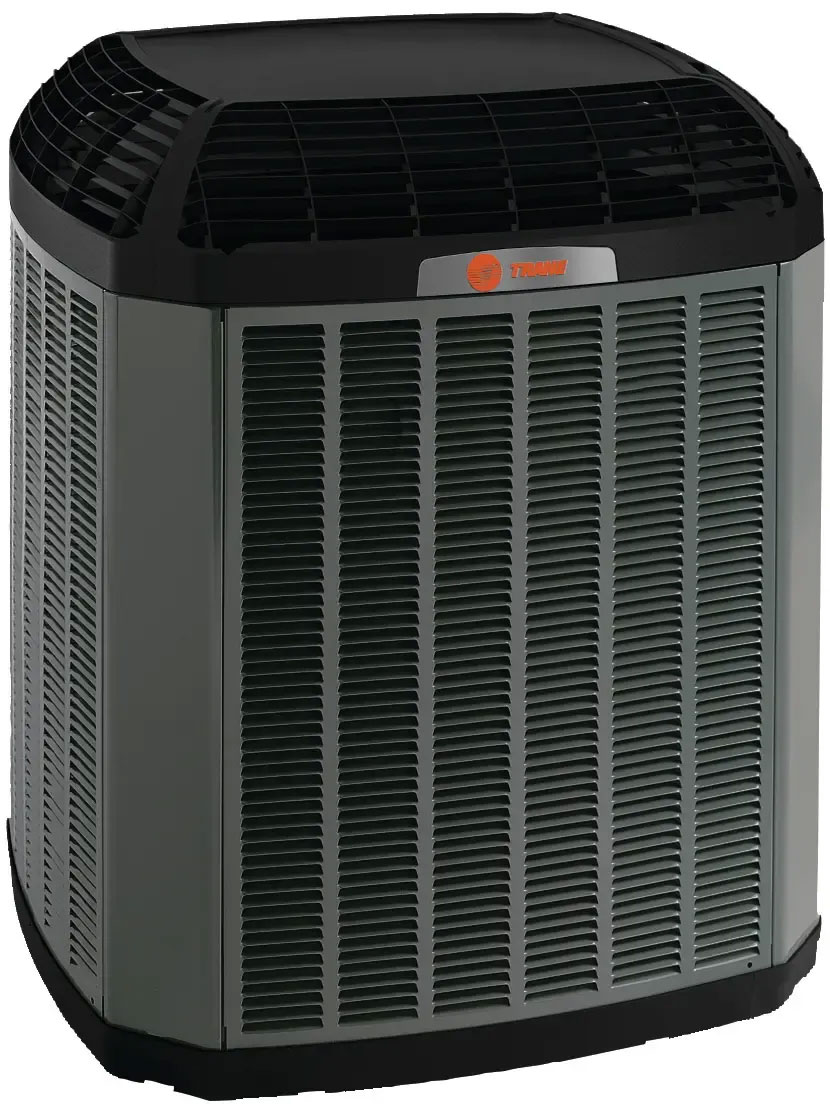 Front of Trane Choice 16 Single Stage Air Conditioner in Gray