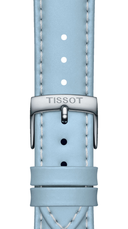 Tissot 18mm Official Light Blue Leather Strap T852.048.148 display picture 1