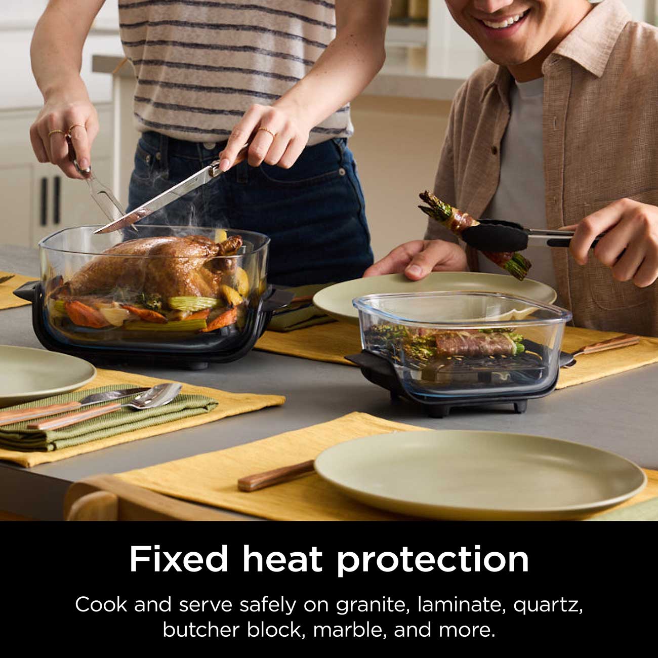 Crispi 4-in-1 Portable Glass Air Fryer Cooking System Heat Protection Detail
