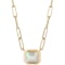 Goshwara Manhattan Pendant with Emerald Cut Bezel Set Opal in 18K Yellow Gold