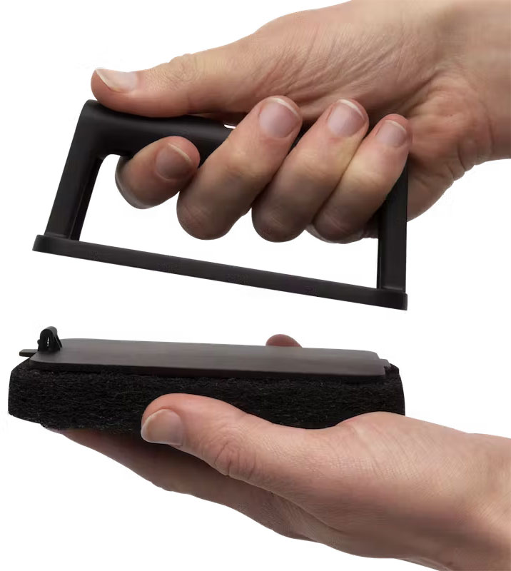 Handle being attached to the scour pad.