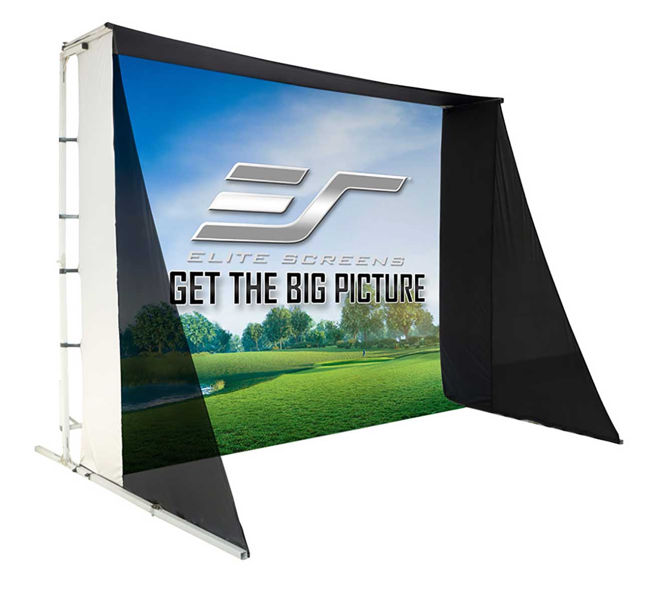 Front Angled view of GolfSim Simulation Projector Screen