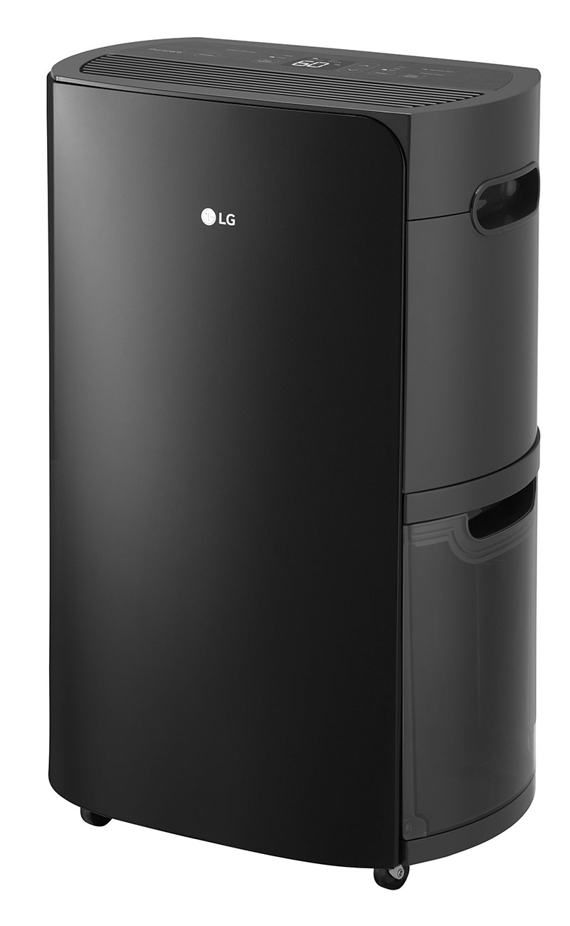Right Side of a Black 50 Pint Dehumidifier from LG