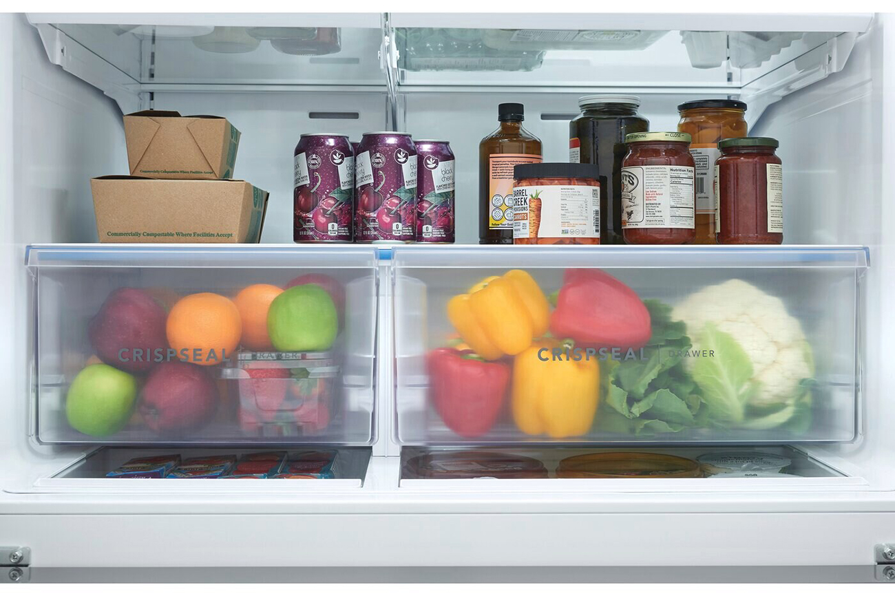 Crispers View of Frigidaire Refrigerator