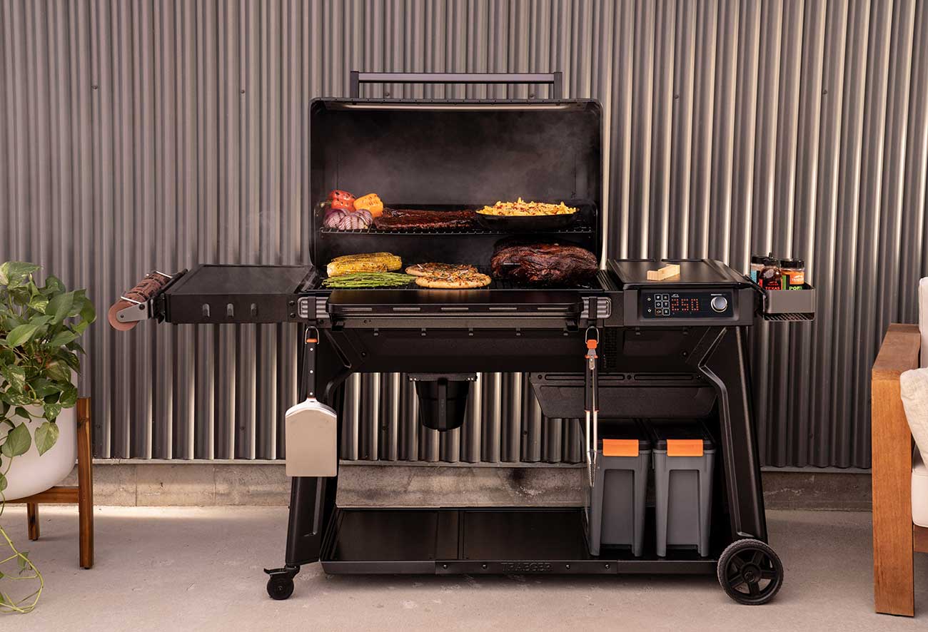 Woodridge Pro Wood Pellet Grill in Outdoor Setting Detail 2