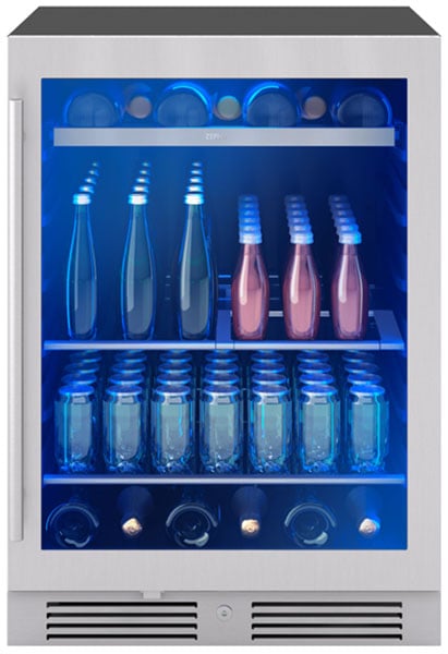 Front of beverage center with Stainless Frame.