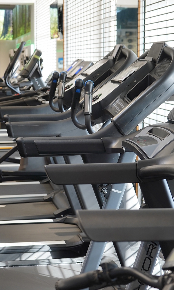 Row of treadmills