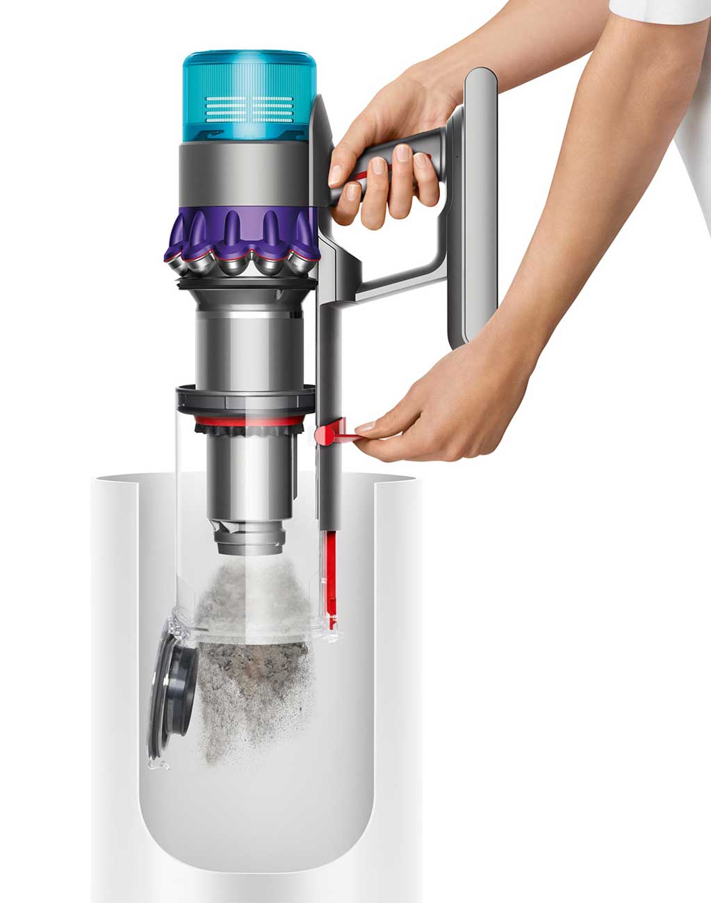 Gen5Detect Stick Vacuum Dirt Disposal Detail