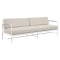 Sunset West Sabbia Sofa in Natural | Satin White | Echo Ash Sunbrella