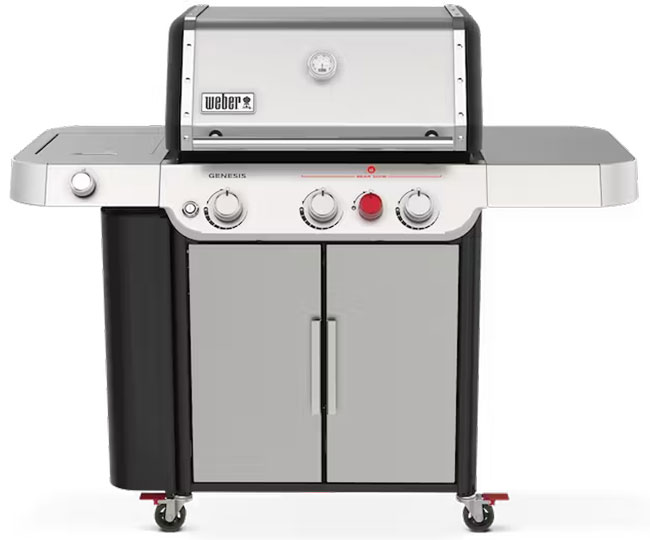 Front view of Weber Grill in Stainless Steel.