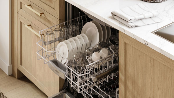 Lifestyle Top Rack view of Bosch Dishwasher