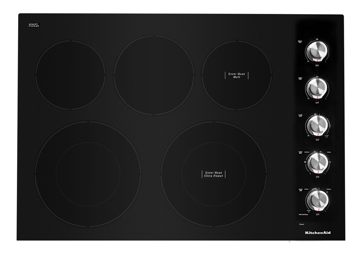 KitchenAid 30" Black Electric Cooktop KCES550HBL Abt