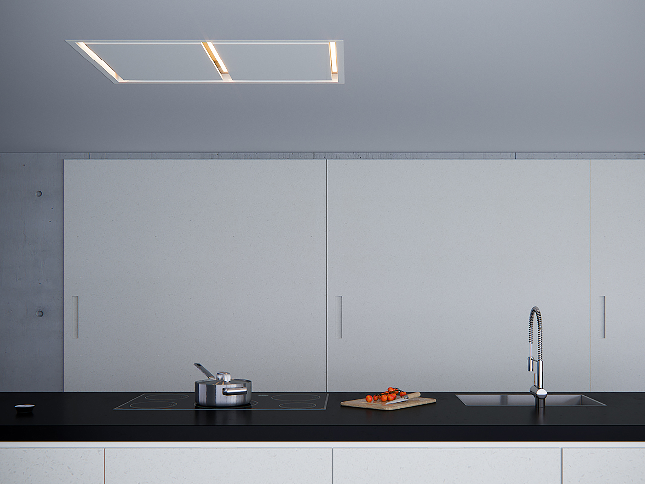 Zephyr Lux 43" White Island Hood with CleanAir Abt