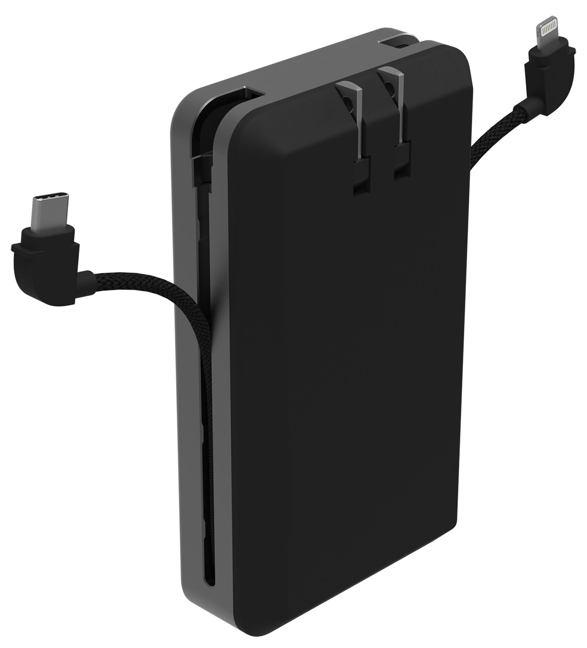 Rear Left View Of Mophie Charger with Prongs Up