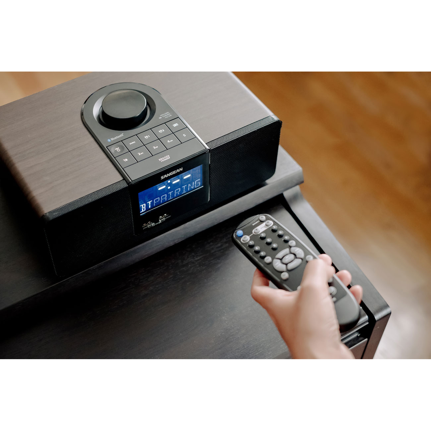 Sangean Walnut Cabinet Digital Tuning Clock Radio - RCR-40