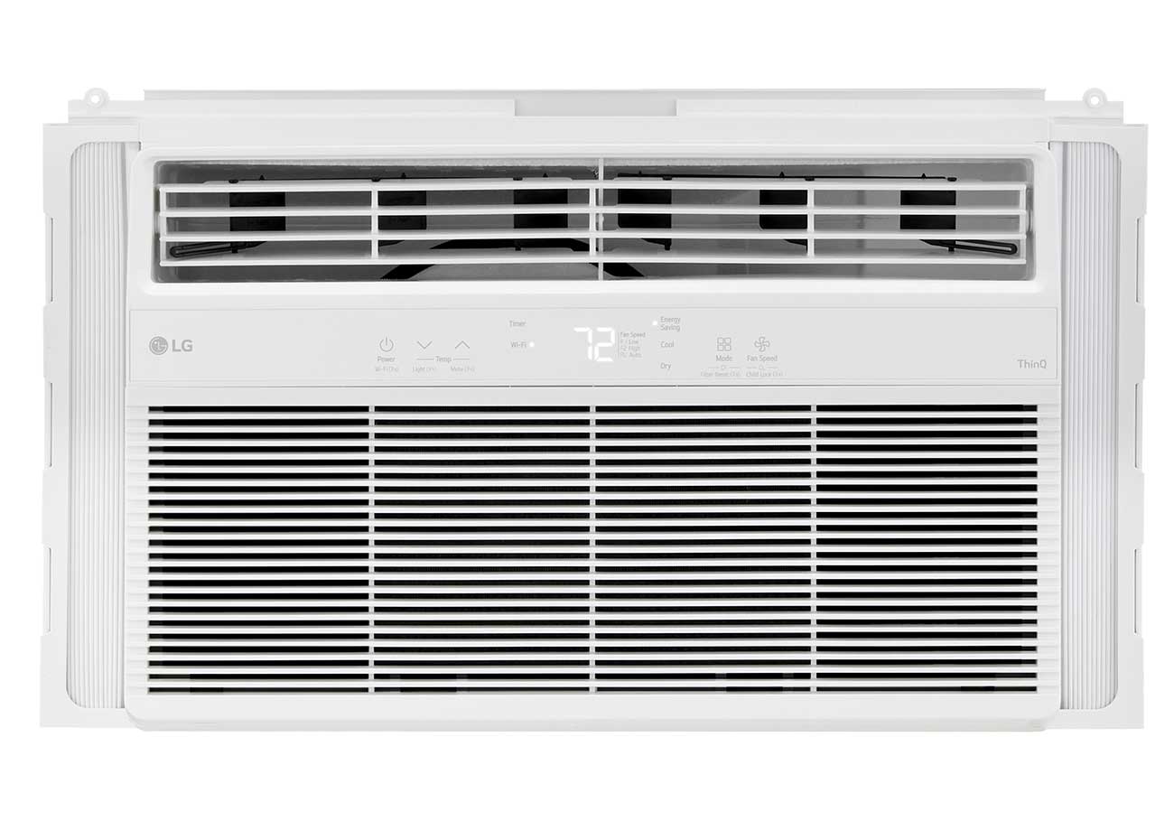 Front view of Window Air Conditioner (Window Panels Closed)