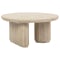 Classic Home Vander Solid Wood Round Coffee Table in Cream Washed
