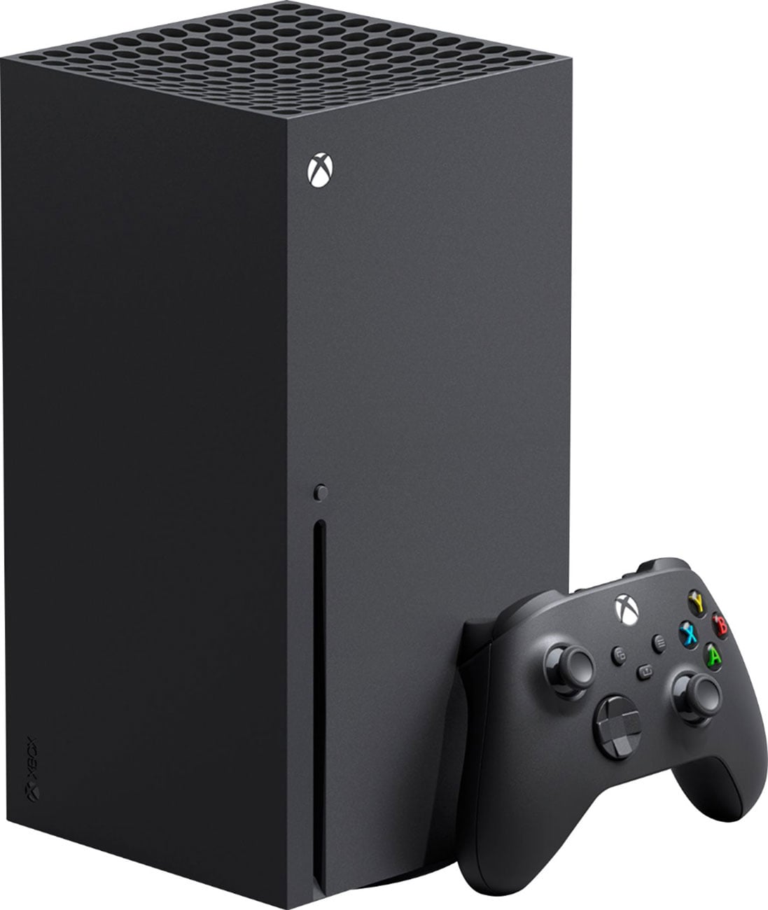 Front Left Angled View of Microsoft Xbox