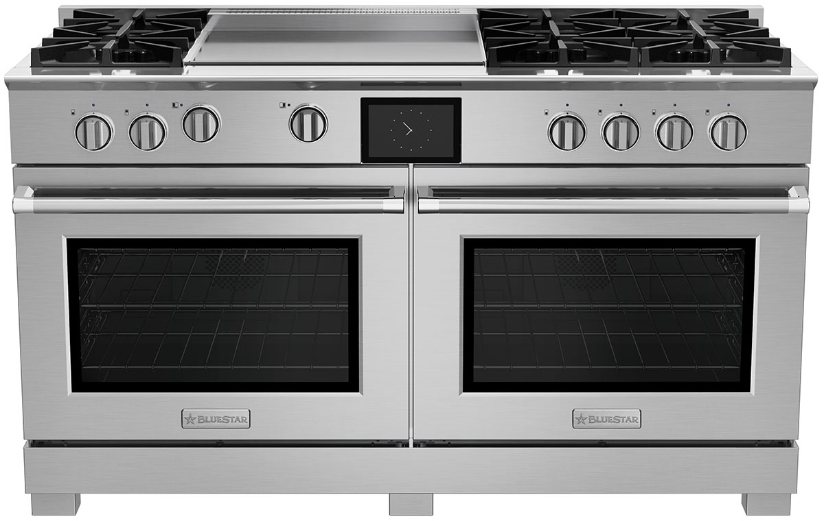 BlueStar 60 In. Dual Fuel Range with 24 In. Griddle in Stainless Steel