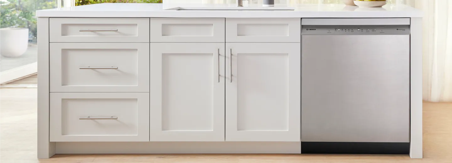 Stainless Steel Dishwasher in a Kitchen Island