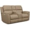 Flexsteel Henry Leather Power Reclining Loveseat w/ Console & Power Headrests & Lumbar