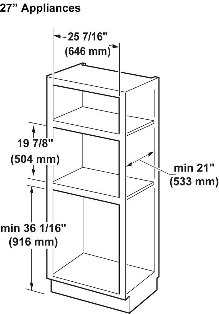 MBT27JSS - Cutout Dimensions MBT27JSS - Cutout Dimensions