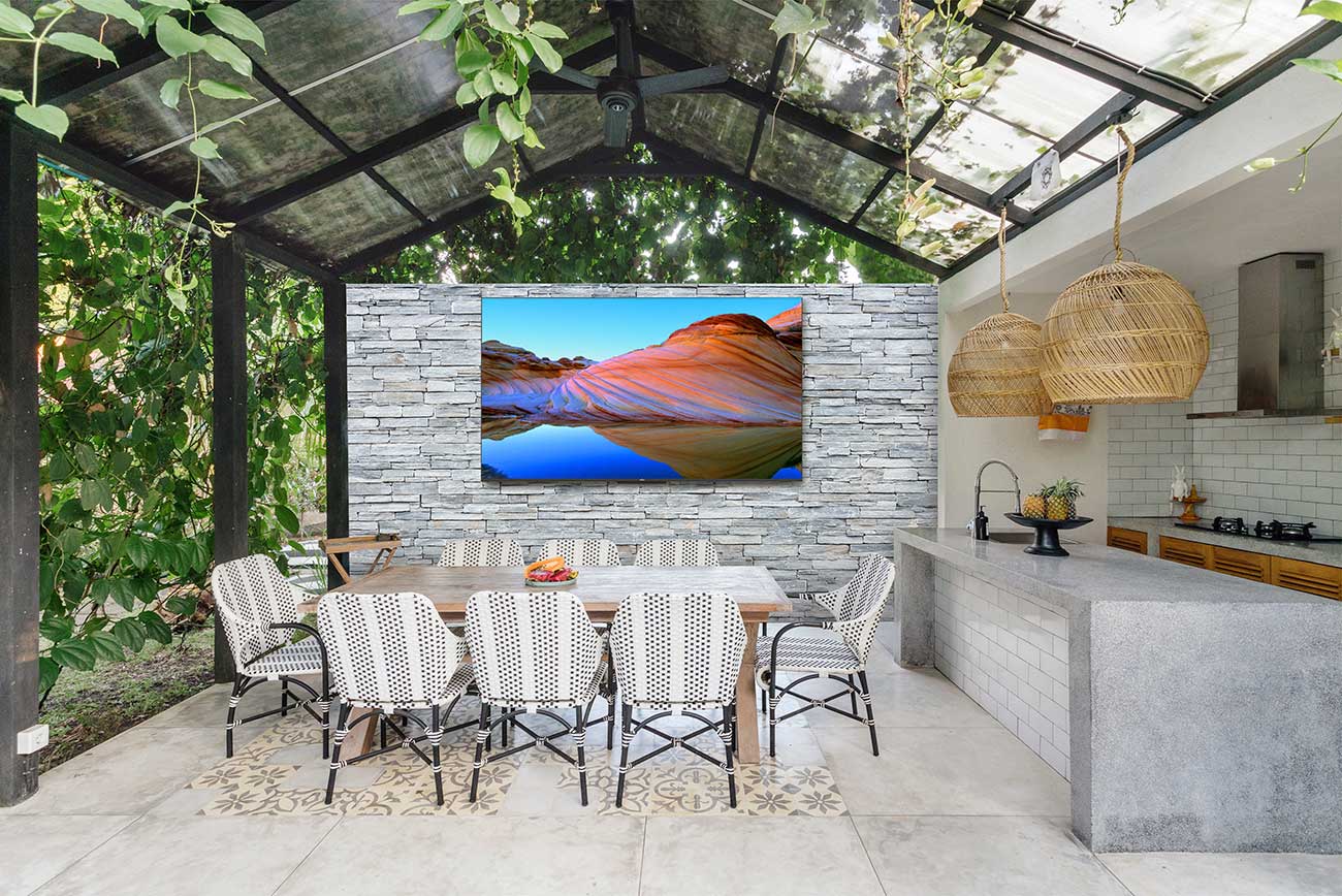 Full Shade 4K Outdoor TV in Living Space Setting 2