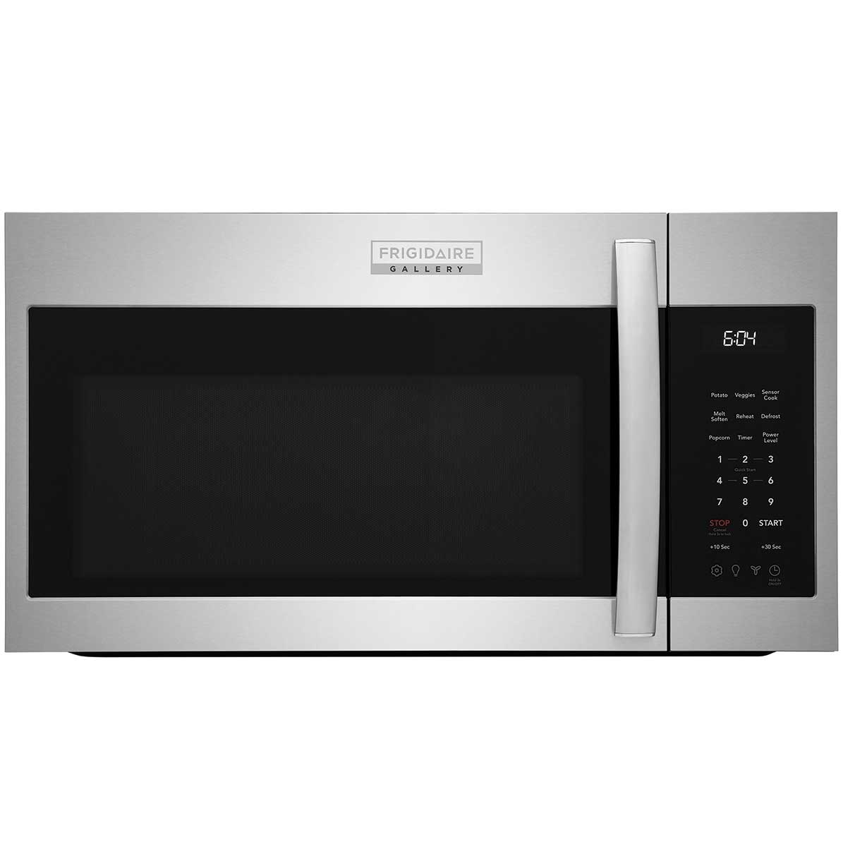 Front of microwave in Smudge-Proof Stainless Steel.