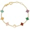 Roberto Coin Venetian Princess Carnival Mixed Stones Flower Station Bracelet in 18K Yellow Gold