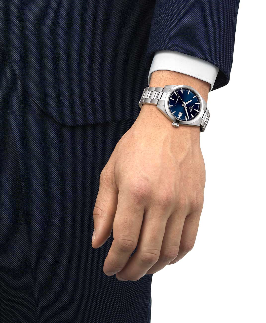 Model wearing Tissot Gentleman Watch on wrist