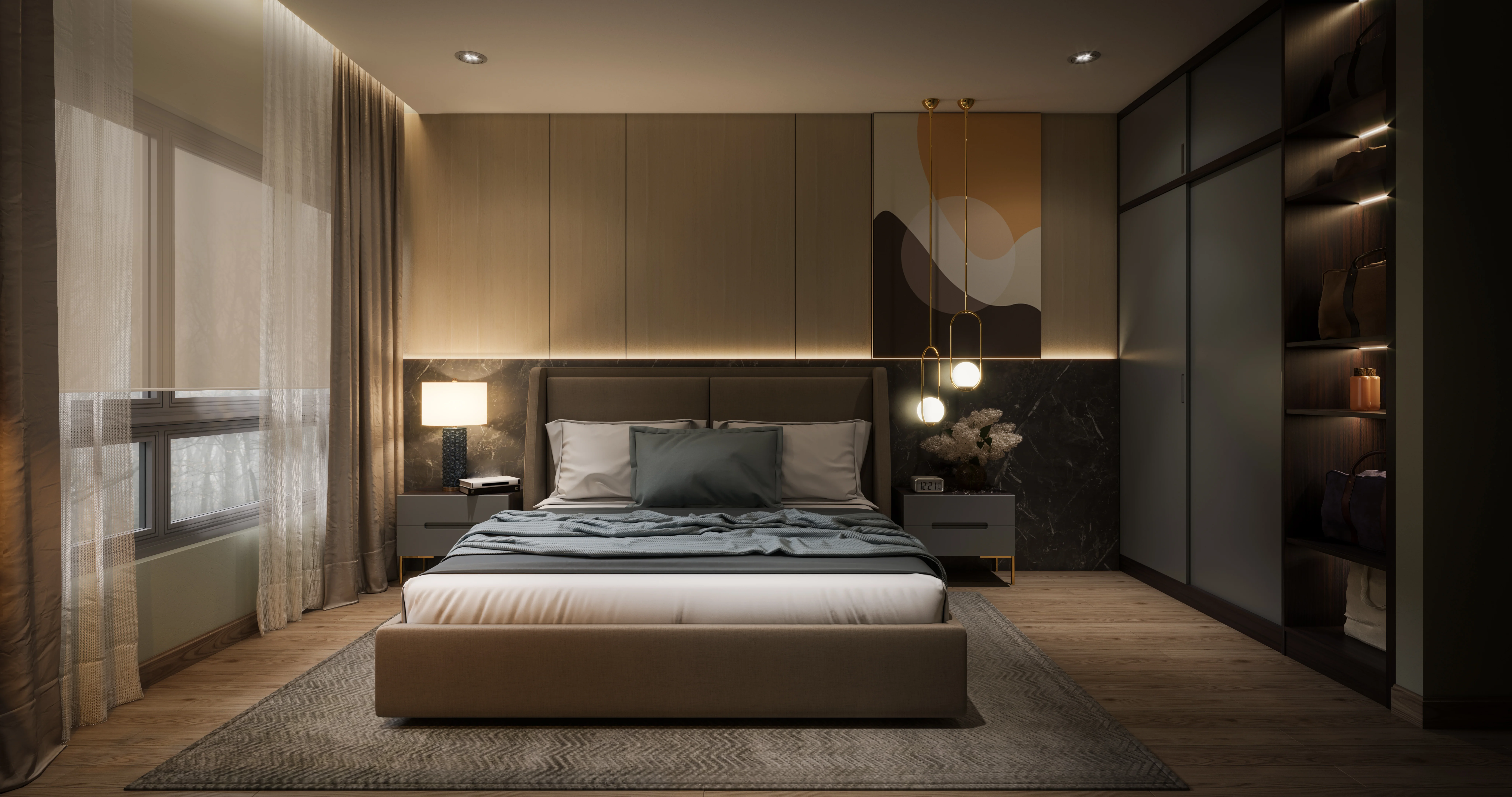Goodnight smart home scene with Crestron