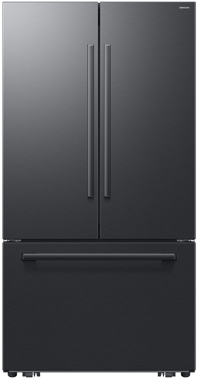 Samsung Zero Clearance Fit 29.5 Cu. Ft. 3-Door French Door Refrigerator With In-Door Tall Water Dispenser and Bespoke AI in Matte Black Steel - RF70H30KEEAA