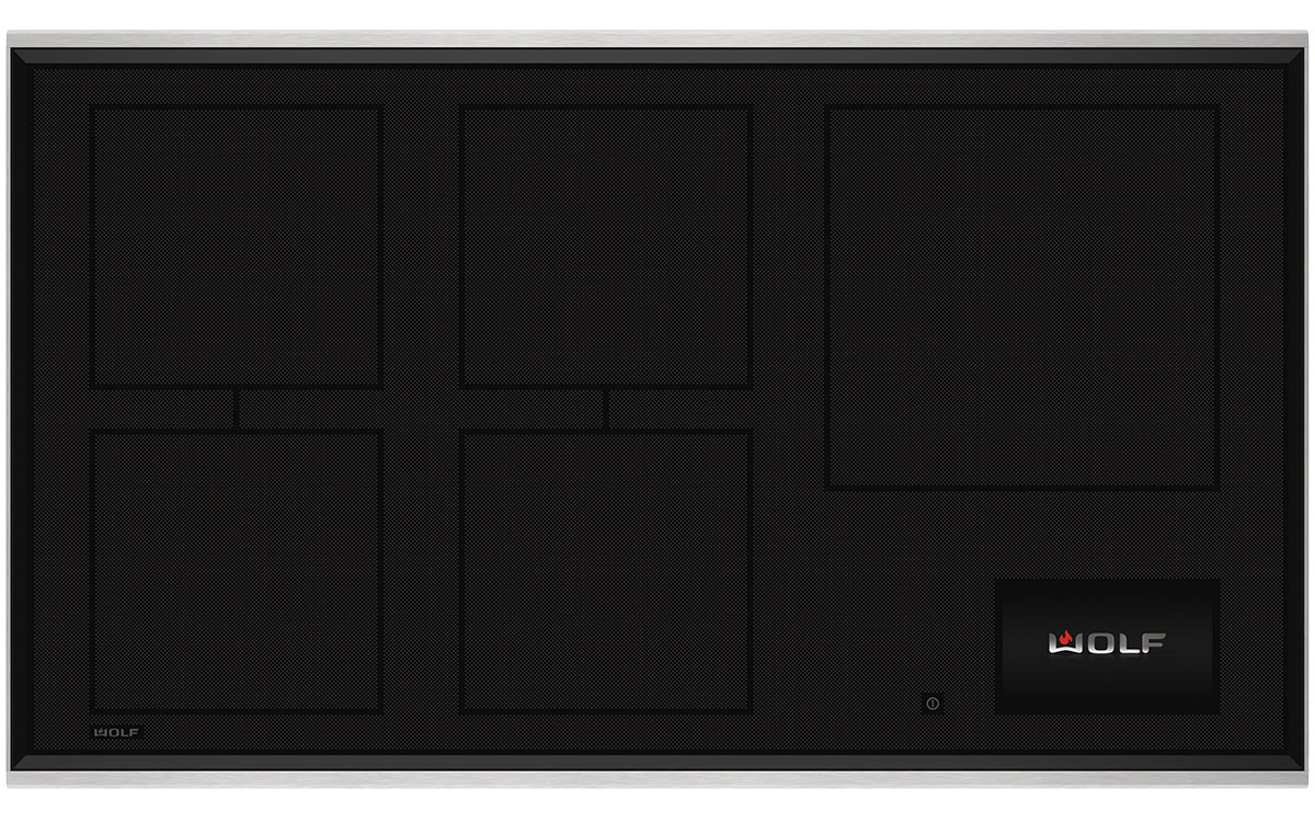 Top view of cooktop with Stainless Frame.