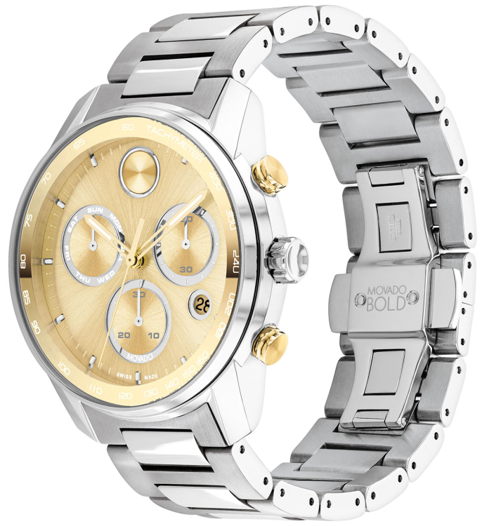 Movado BOLD Verso Two-Tone Stainless Steel Watch 3600907 display picture 2