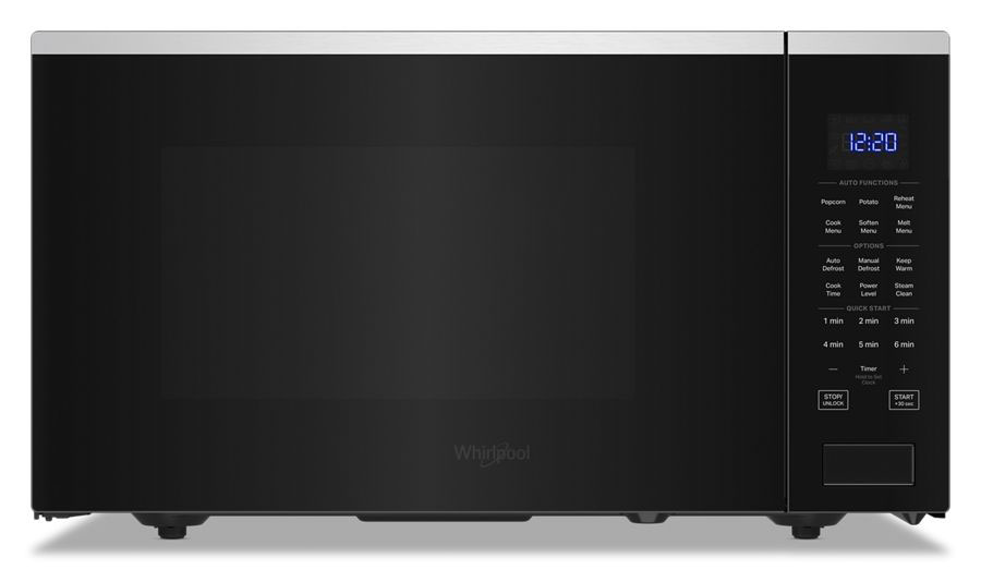 Front of Whirlpool Microwave in Stainless Steel