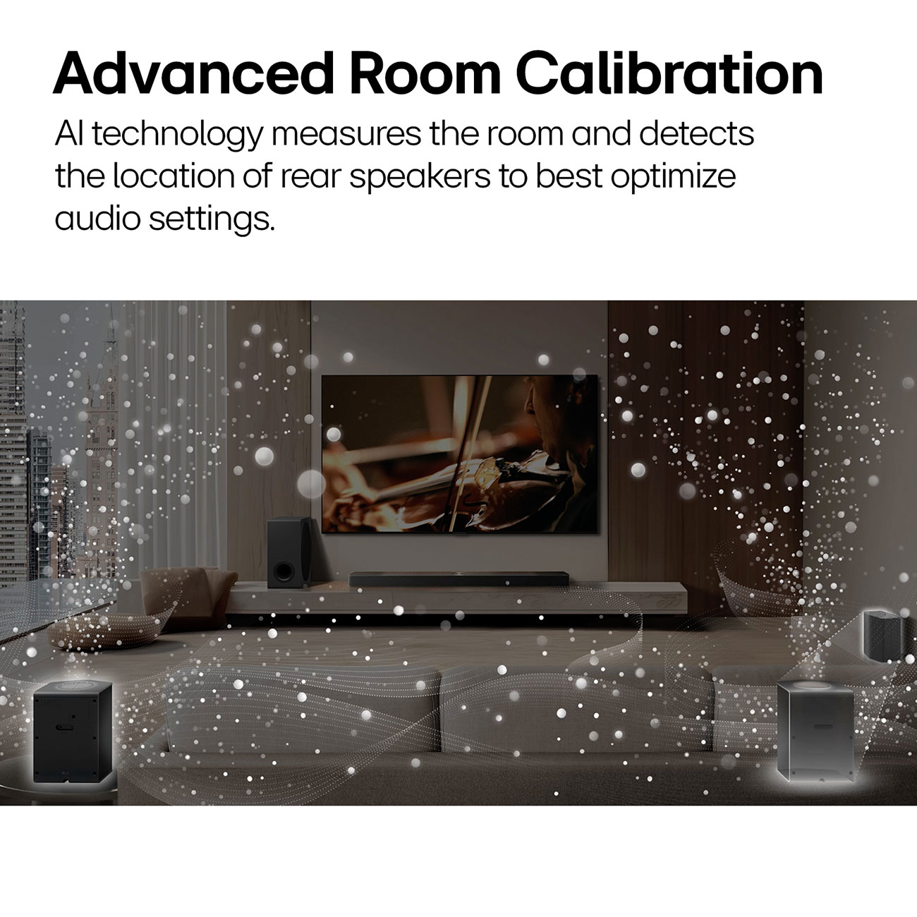 Infomartive View of LG Soundbar Room Calibration Feature