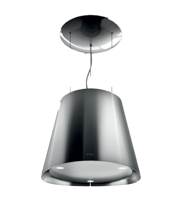 Front View Image of  Elica Island Hood in Stainless Steel