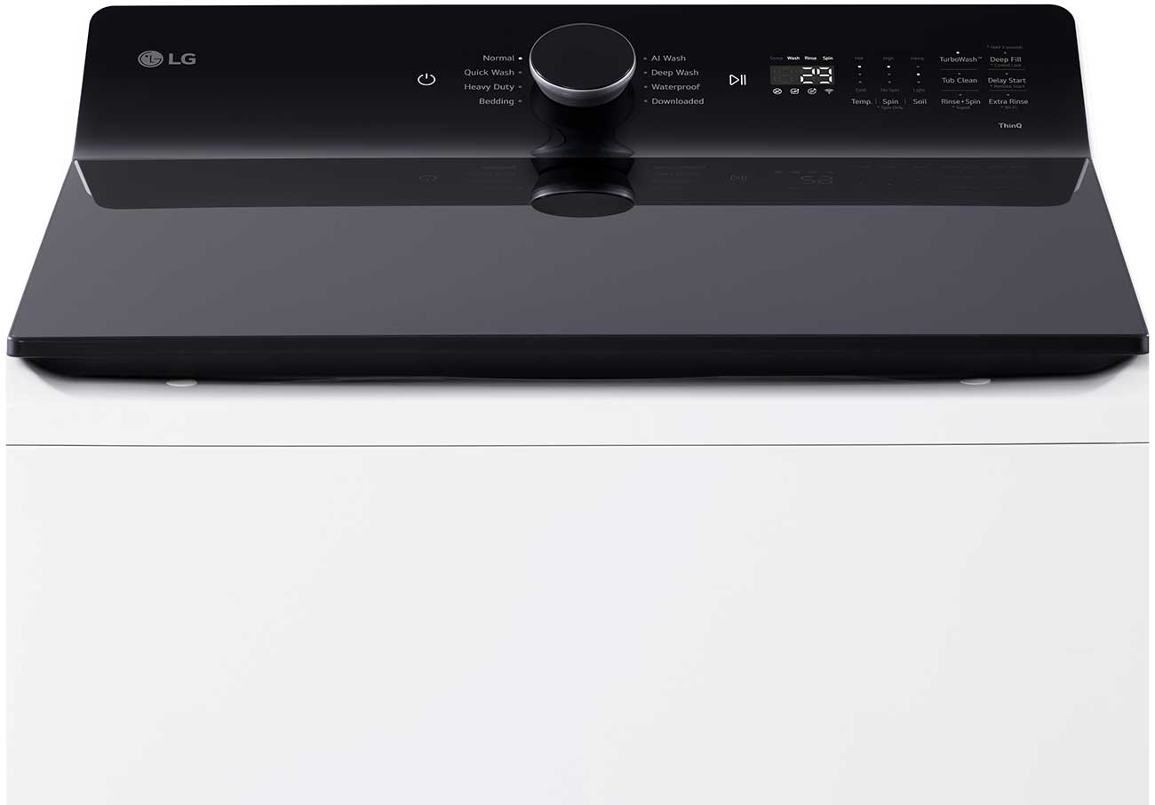 Controls view of LG Top Load Washer