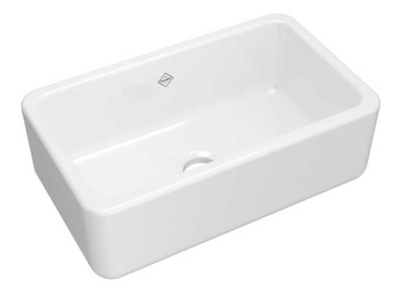 Top Angled view of Single Bowl Kitchen Sink in White