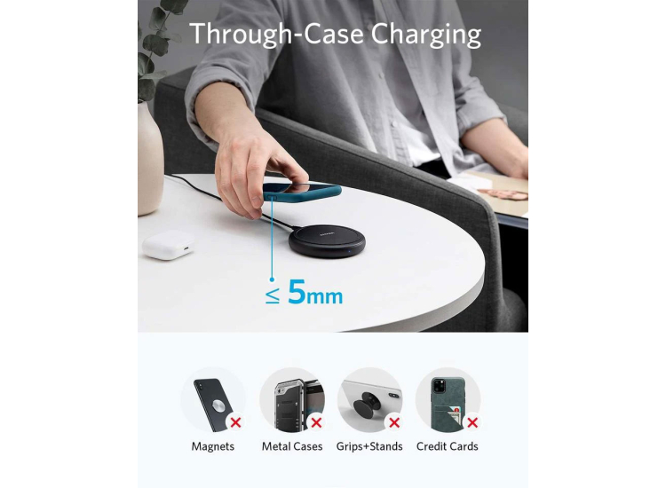 Anker PowerWave II Pad Wireless Charger - B2519JF1 & 6695032