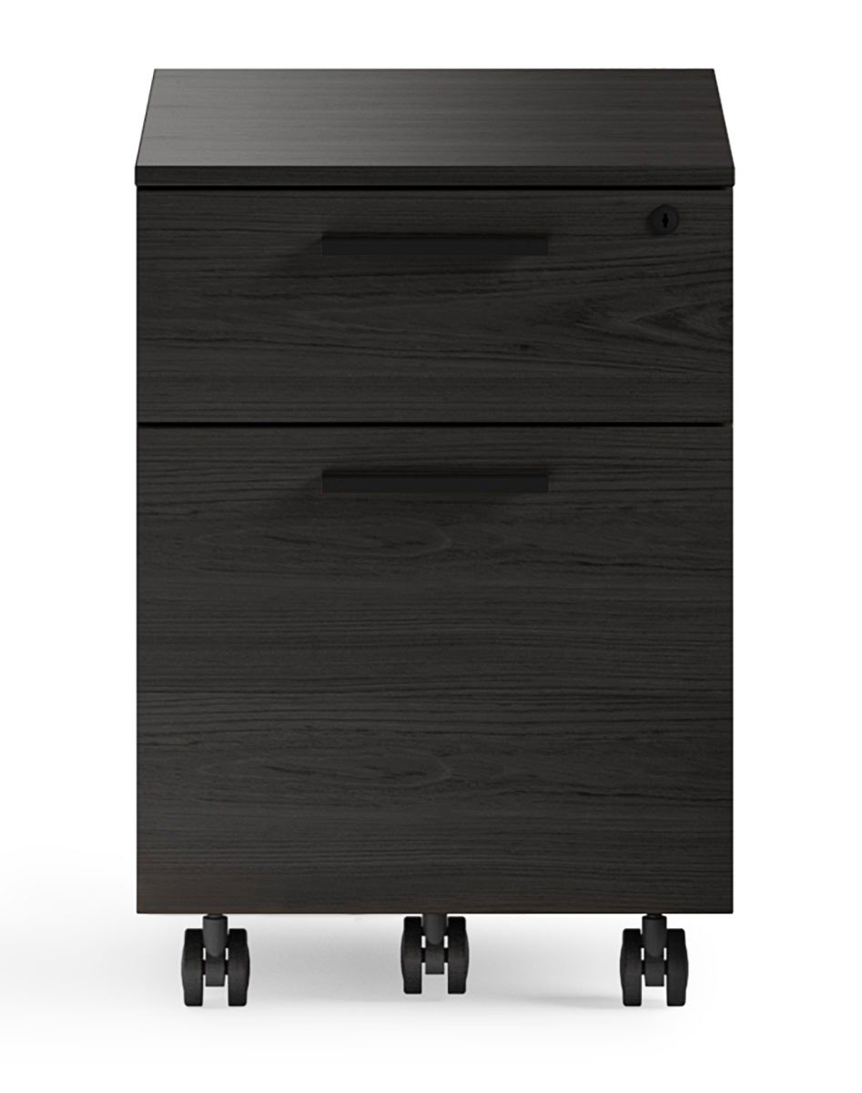 BDI Linea Charcoal Stained Ash Mobile File Pedestal 6227 CRL