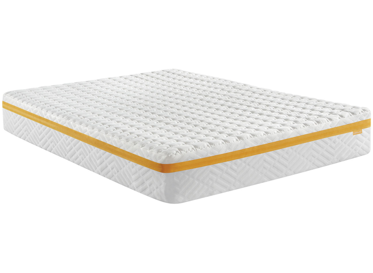 Close-up quilted white mattress cover with textured pattern