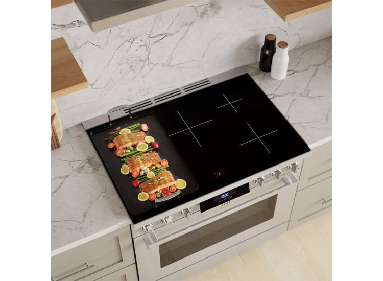 Cast Iron Bosch Induction Griddle Bosch 36 Industrial Style Induction Range HIS8655U Abt