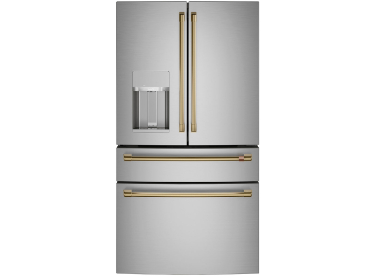 Cafe Brushed Brass Refrigeration Handle Kit - CXQB4H4PNCG