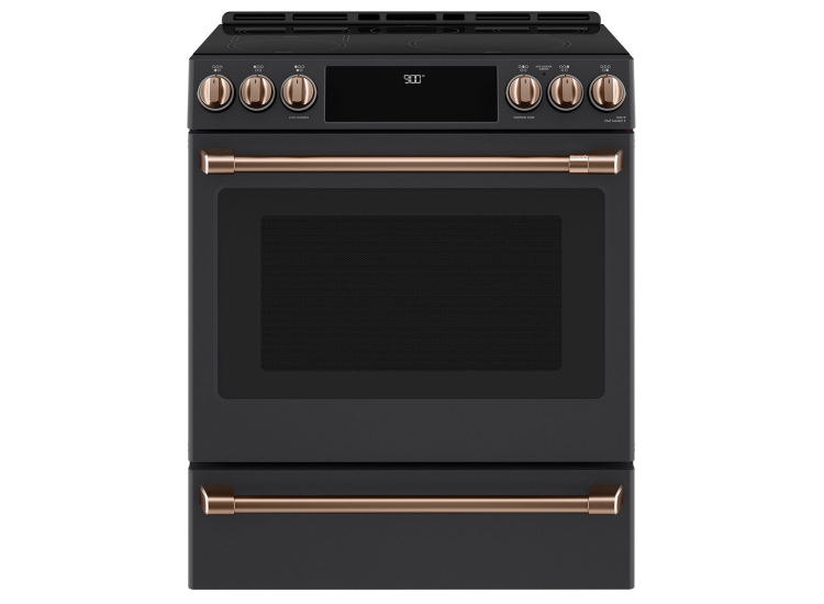 Cafe Brushed Copper Front Control Induction Knobs And Handles - CXFCHHKPMCU