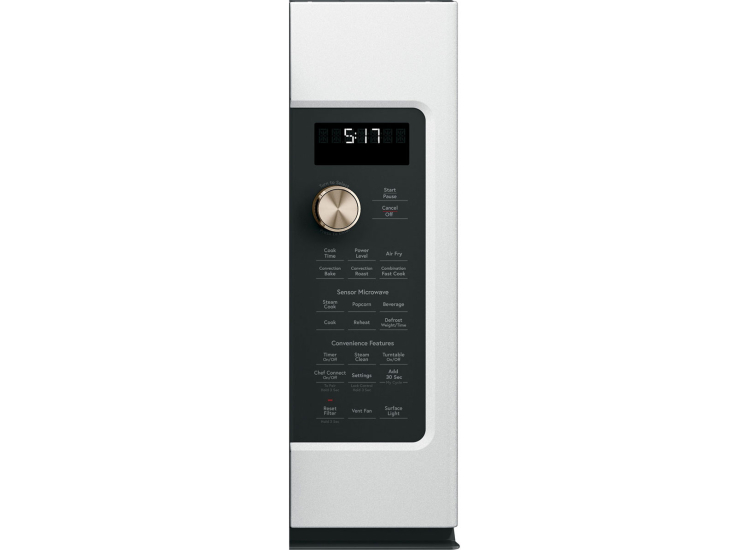 Cafe 1.7 Cu. Ft. Matte White With Brushed Bronze Convection Over-The-Range Microwave Oven With Air Fry - CVM517P4RW2