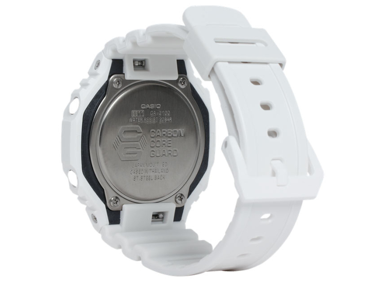 G-Shock Analog-Digital White Carbon Core Watch, Black Dial - GA2100-7A