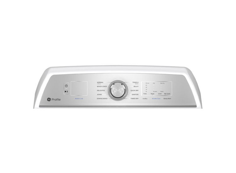 GE Profile 7.4 Cu. Ft. White Gas Dryer With Sanitize Cycle And Sensor Dry - PTD60GBSRWS